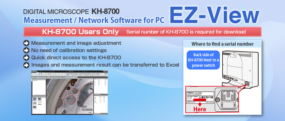 Measurement/Network Software for PC: EZ-View (KH-8700 Version)